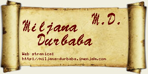 Miljana Durbaba vizit kartica